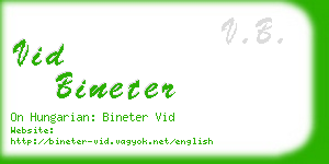 vid bineter business card